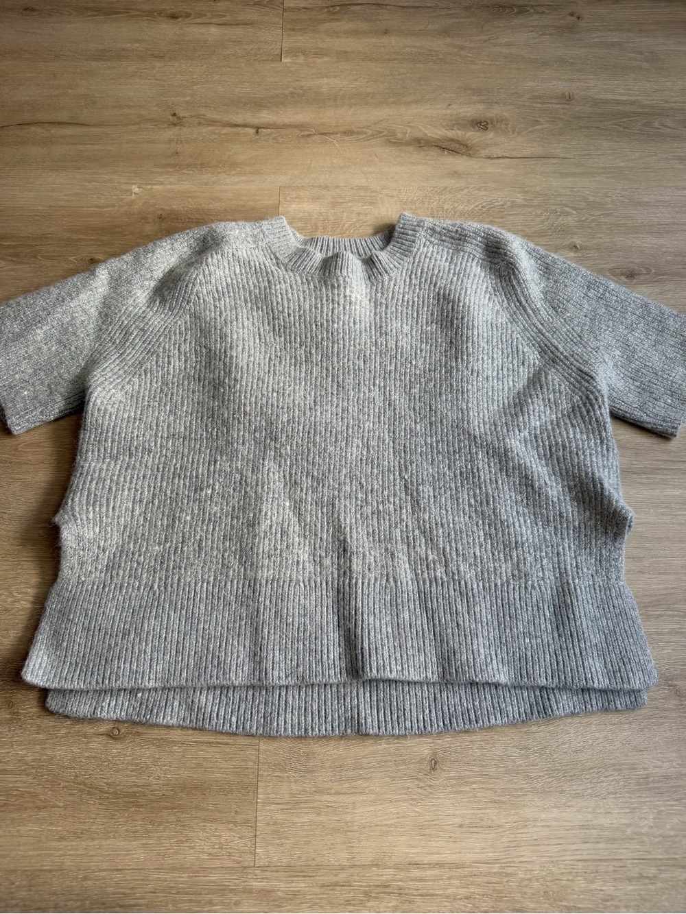 All Saints Walkon Tee Metallic Gray Sweater Size Small Wool Alpaca Oversized